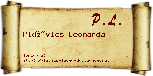 Plávics Leonarda névjegykártya